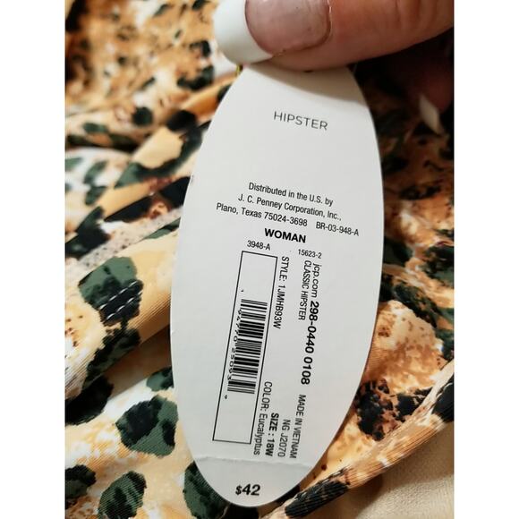 Mynah Cheetah Classic Hipster Medium Coverage Swim Bottom Size 18W - NWT's - Picture 7 of 9